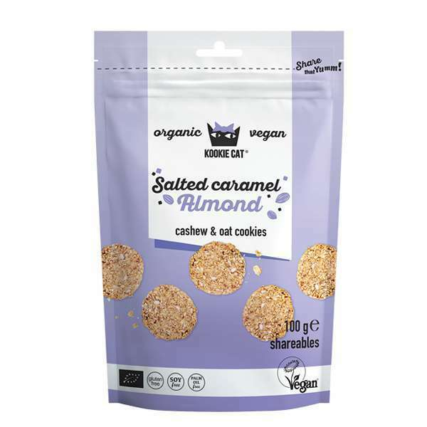 Cookie cu migdale si caramel sarat fara gluten BIO 100gr Kookie Cat [1]
