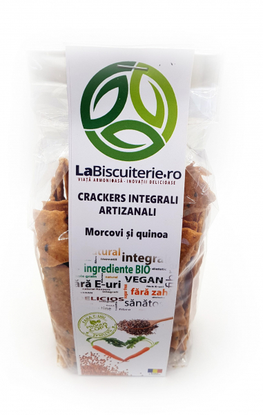 Crackers integrali cu morcovi si quinoa 125g  LaBiscuiterie [1]