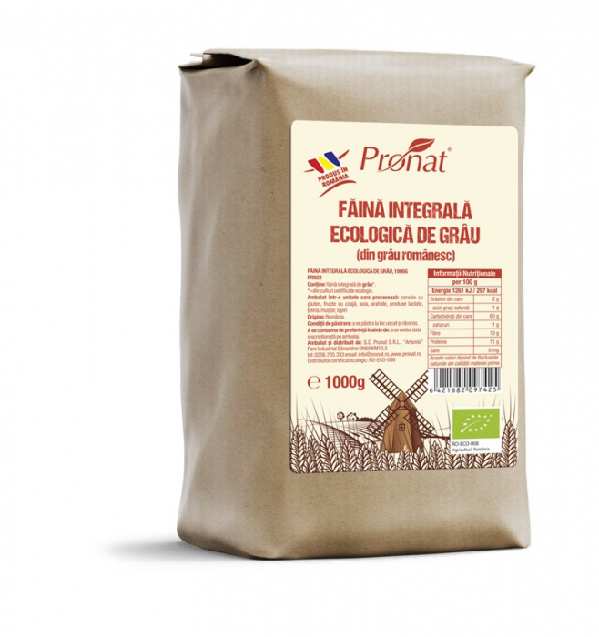 Faina integrala de grau BIO 1kg Pronat [2]