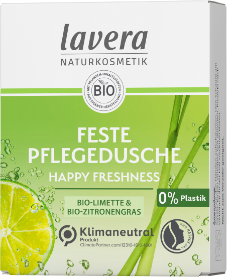 Gel de dus solid Happy Freshness cu lime si lemongrass 50gr Lavera [2]
