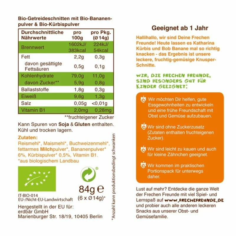 GUSTARE CROCANTA CU BANANE SI DOVLEAC BIO 84G Erdbar [2]