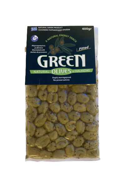 Masline verzi fara samburi cu ierburi Provence 400 g Kapa Olive Farm [1]