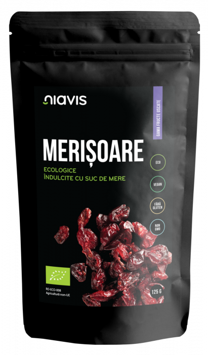 Merisoare Ecologice/BIO Indulcite cu Suc de Mere 125g Niavis [2]