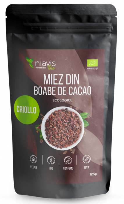 Miez din Boabe de Cacao Criollo Ecologice/BIO 125g Niavis [1]