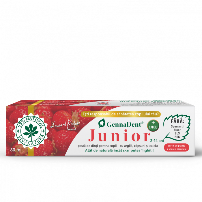 Pasta de dinti Gennadent Junior Capsuni - 80ml Viva Natura [2]