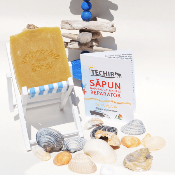 Sapun calmant si reparator dupa plaja, namol si galbenele 120 g Techir [5]