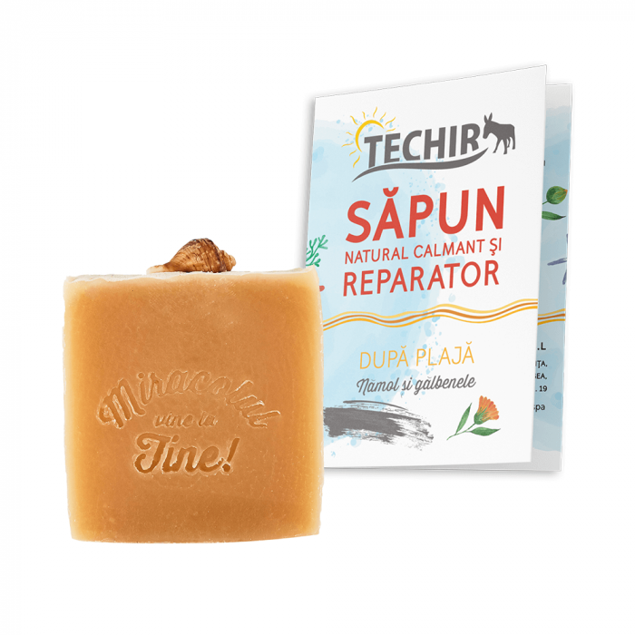 Sapun calmant si reparator dupa plaja, namol si galbenele 120 g Techir [2]