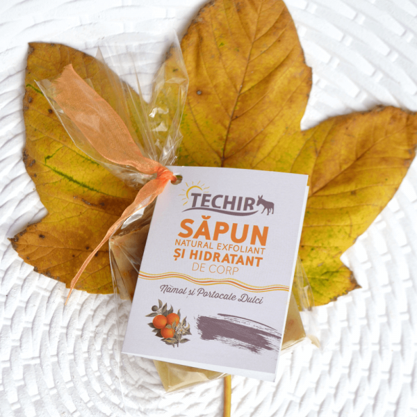 Sapun exfoliant si hidratant pentru corp cu namol si portocale 120 g Techir [5]