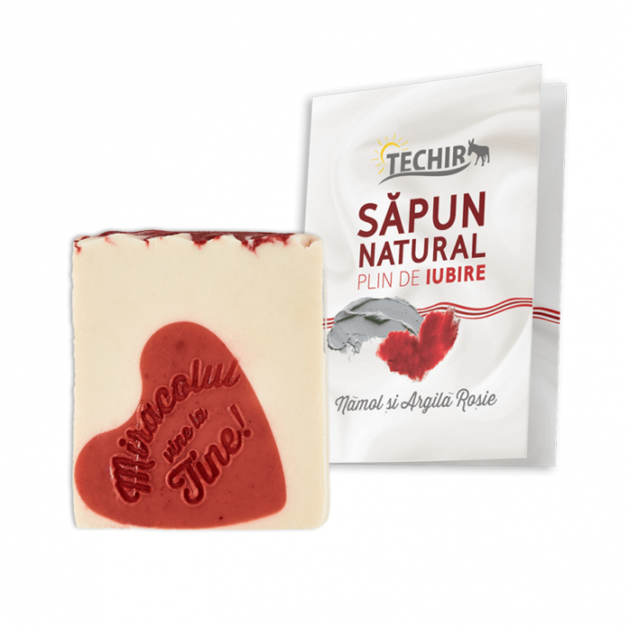 Sapun hidratant plin de iubire cu namol si argila rosie 120gr Techir [2]