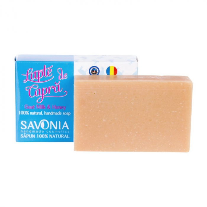 SAPUN NATURAL LAPTE DE CAPRA SI MIERE 90G Savonia [2]