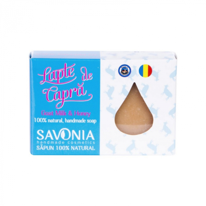 SAPUN NATURAL LAPTE DE CAPRA SI MIERE 90G Savonia [1]