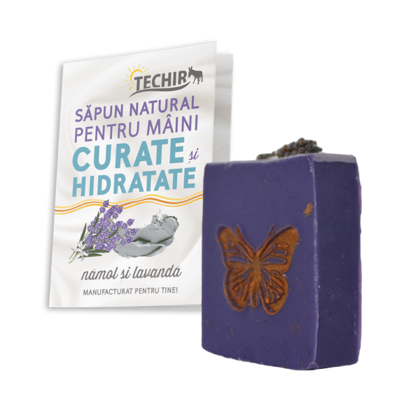 Sapun natural maini curate si hidratate, namol si lavanda 120g Techir [2]