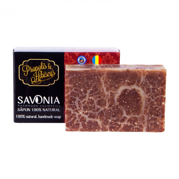 SAPUN NATURAL PROPOLIS SI HIBISCUS 90G Savonia [2]