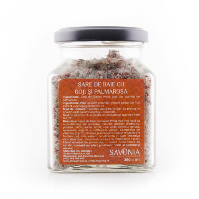 SARE DE BAIE CU GOJI SI PALMAROSA 250G Savonia [2]