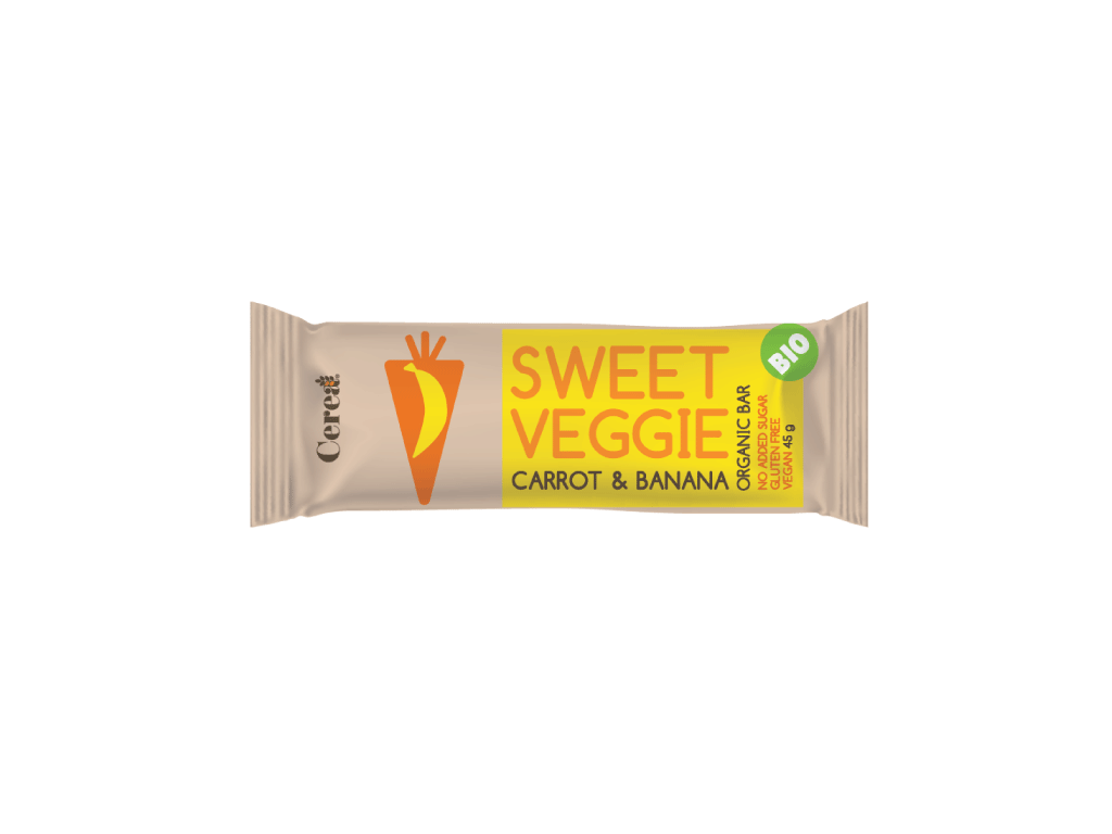 Baton SWEET VEGGIE morcov cu banana bio, vegan, fara gluten -  45g Cereabar [1]