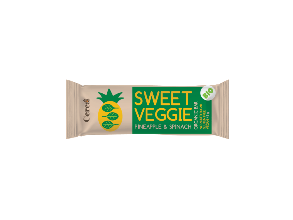 Baton SWEET VEGGIE ananas cu spanac bio, vegan, fara gluten -  45g Cereabar [1]