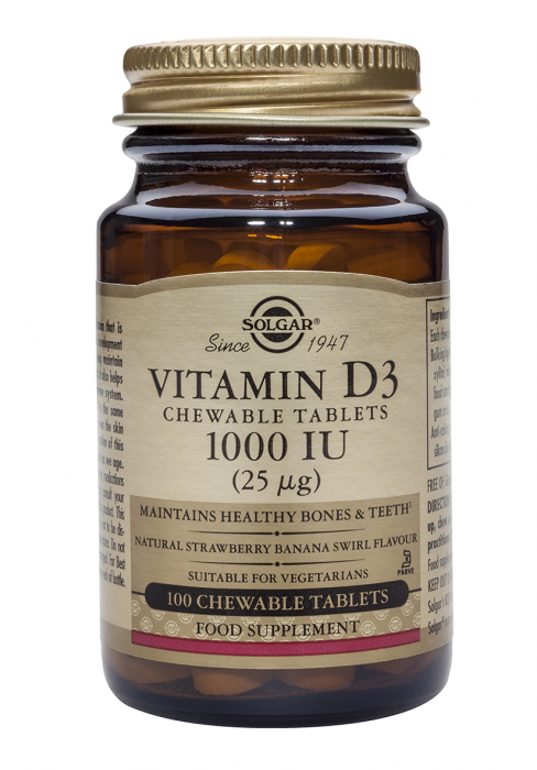 Vitamin D-3 1000 IU chewable 100 tablete Solgar [1]
