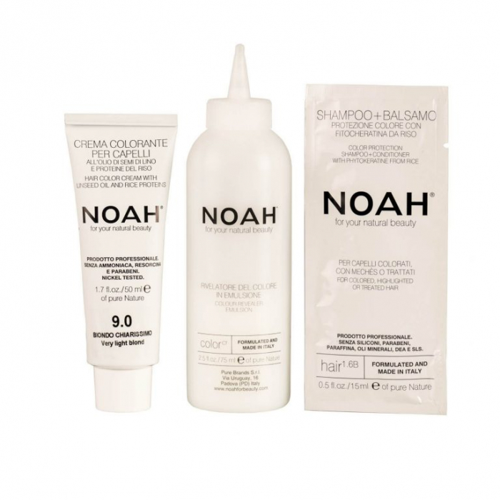Vopsea de par naturala fara amoniac Blond foarte deschis 9.0 Noah [6]