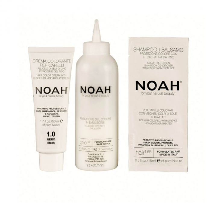 Vopsea de par naturala fara amoniac Negru 1.0 Noah [5]