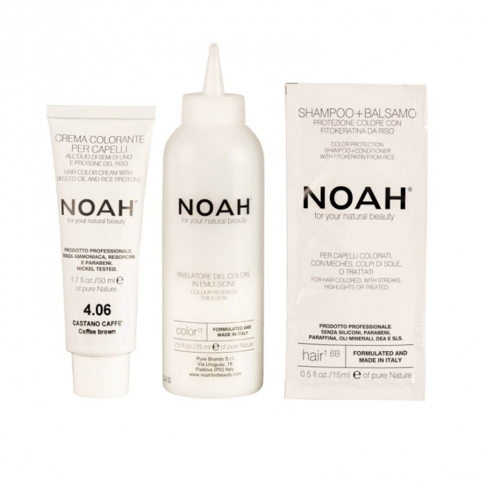 Vopsea de par naturala fara amoniac Saten cafeniu 4.06 Noah [5]