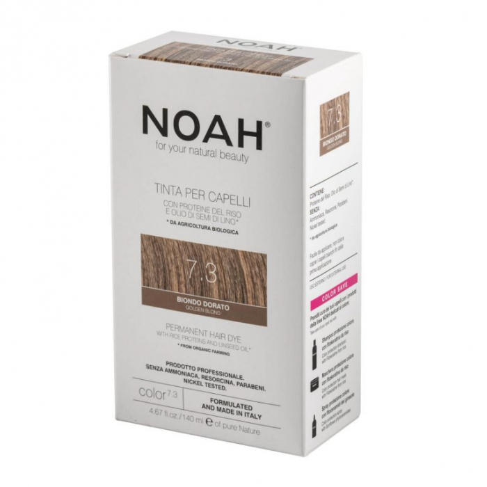 Vopsea de par naturala fara amonic Blond Auriu 7.3 Noah [6]