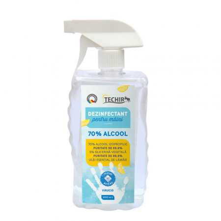 Solutii, geluri antibacteriene - Dezinfectant maini spray 1000 ml Techir