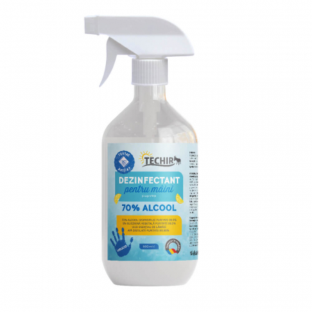 Solutii, geluri antibacteriene - Dezinfectant maini spray 500 ml Techir