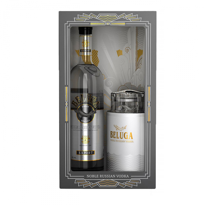 Beluga Vodka Pack with glasses   1L 40% [2]