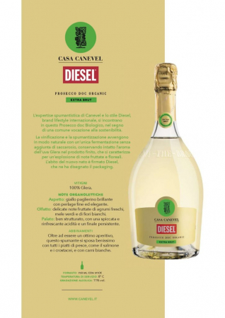 VINURI SPUMANTE - CANEVEL DIESEL PROSECCO EXTRA BRUT WH BIO 0.75L