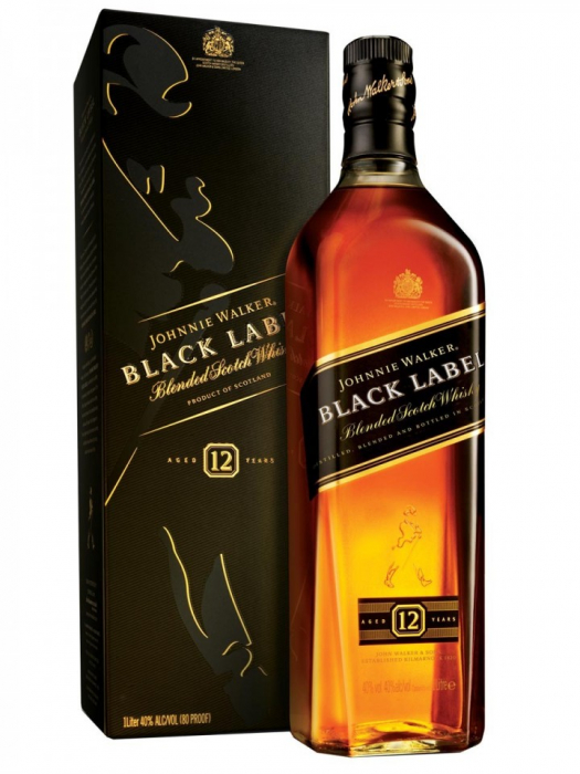 Whisky 12 years Cutie, Johnnie Walker Black, 40% alc, 1L [1]