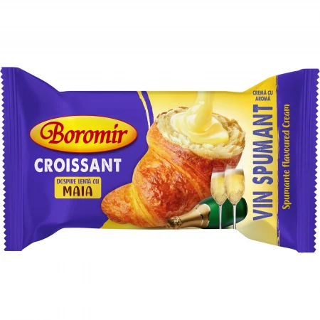 Croissante - BOROMIR CROISSANT CU CREMĂ CU AROMĂ DE VIN SPUMANT 60 G
