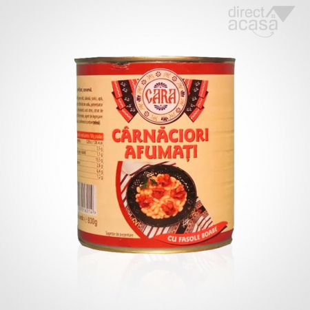 Conserve carne si peste - Cârnăciori cu fasole Cara 830G