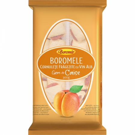 Prajituri - CORNULEȚE BOROMELE VIN ALB ȘI GEM DE CAISE 300G