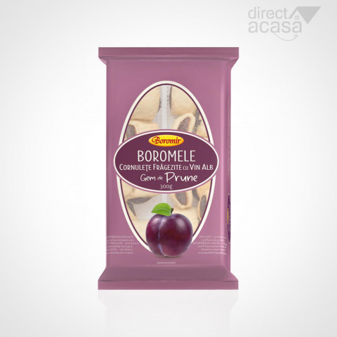 Prajituri - CORNULETE BOROMELE VIN ALB SI GEM PRUNE 300G