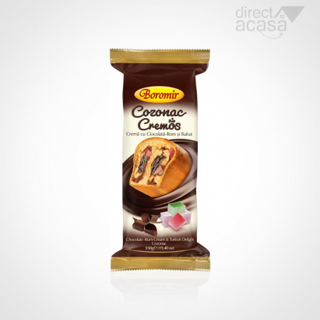 Cozonaci - Cozonac Cremos cu cremă de ciocolată-rom și rahat 550G