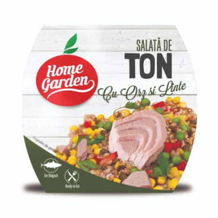 Conserve carne si peste - HOME GARDEN SALATA DE TON CU ORZ SI LINTE 160G