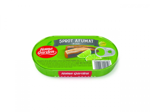 Conserve carne si peste - HOME GARDEN ȘPROT AFUMAT ÎN ULEI 170G