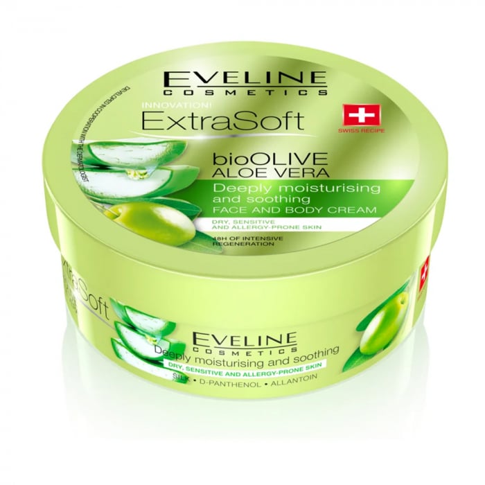 Crema  Corp Intensiva De Regenerare  Cu Bio Olive & Aloe Vera Extra Soft Bio Olive&Aloe Vera Eveline Cosmetics [1]