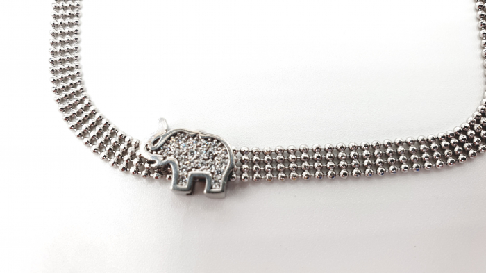 Bratara din argint cu elefant,  decorat cu pietre Zirconia Swarovski [2]