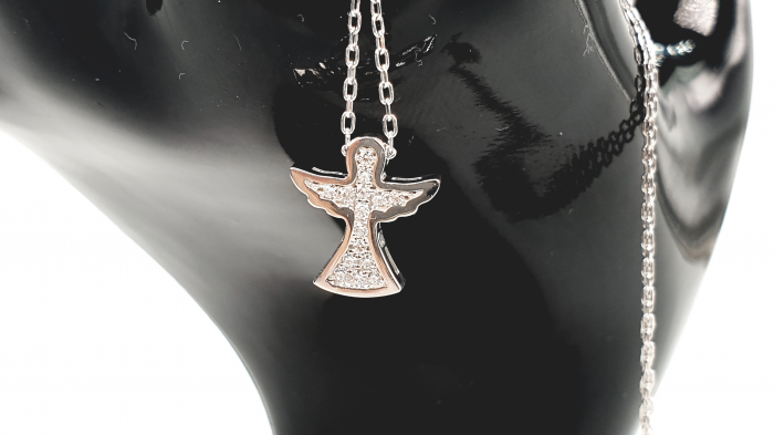 Colier Argint Inger Decorat Cu Pietre Zirconia Swarovski  [2]