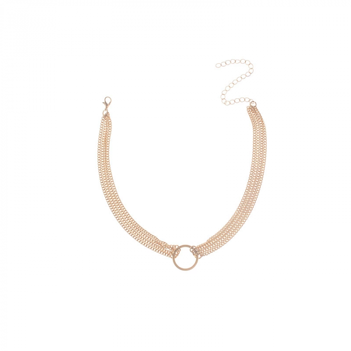 Colier O Ring la baza gatului tip CHOKER din lantisor cu inel metalic [2]