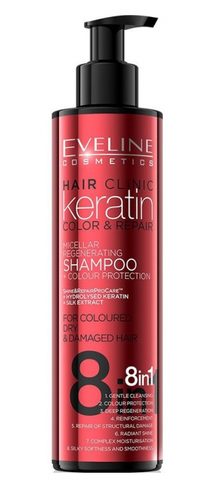 Sampon De Par 8 in 1 Hair Clinic Keratin Color & Repair Eveline Cosmetics [2]