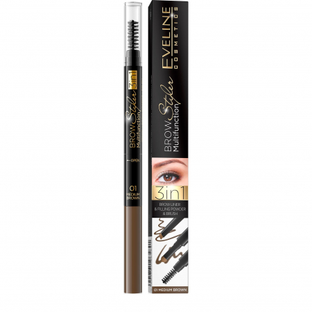 Creion Profesional De Sprâncene 3 in 1 Brow Styler Eveline Cosmetics [0]