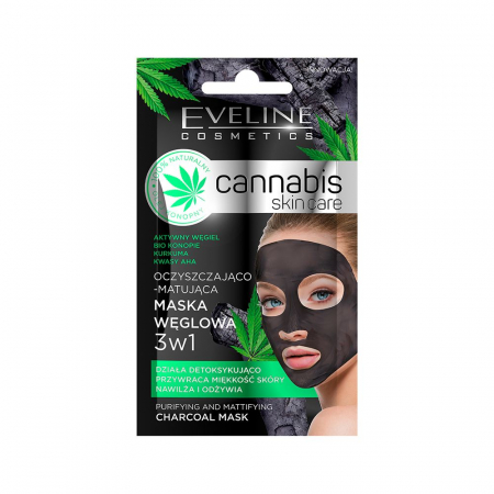 Masca de Fata Cannabis Skin Charcoal 3 in1 Eveline Cosmetics [0]