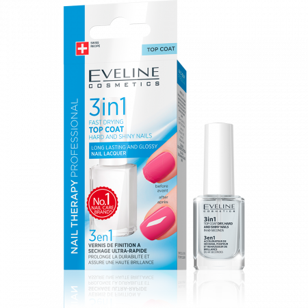 Top Coat 3 in 1 Unghii Tari Si Stralucitoare Nail Therapy  Eveline Cosmetics [0]
