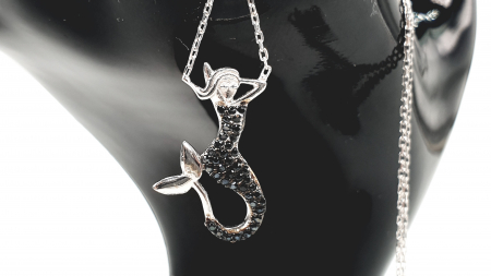 Colier Argint Sirena Decorat Cu Pietre Zirconia [1]