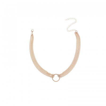 Colier O Ring la baza gatului tip CHOKER din lantisor cu inel metalic [1]