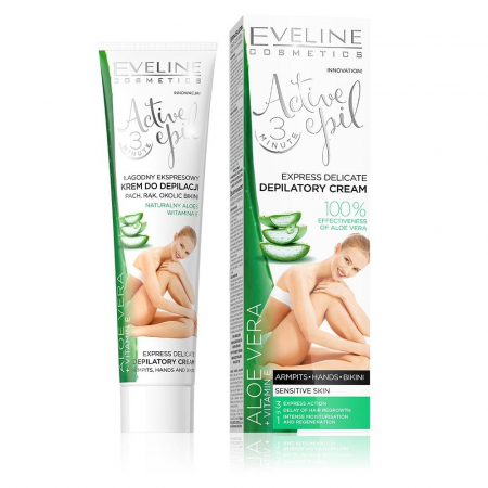 Cremă pentru epilare 100% Aloe Vera + Vitamina E Active Eveline Cosmetics [0]