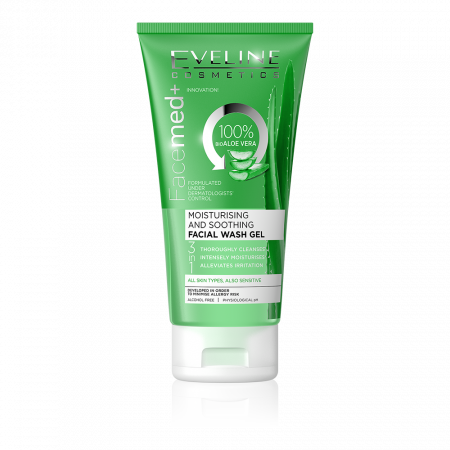 Gel Pentru Fata De Curățare Cu Efect De Relaxare Si Hidratare 100% Extract De Aloe Eveline Cosmetics Facemed+ [0]