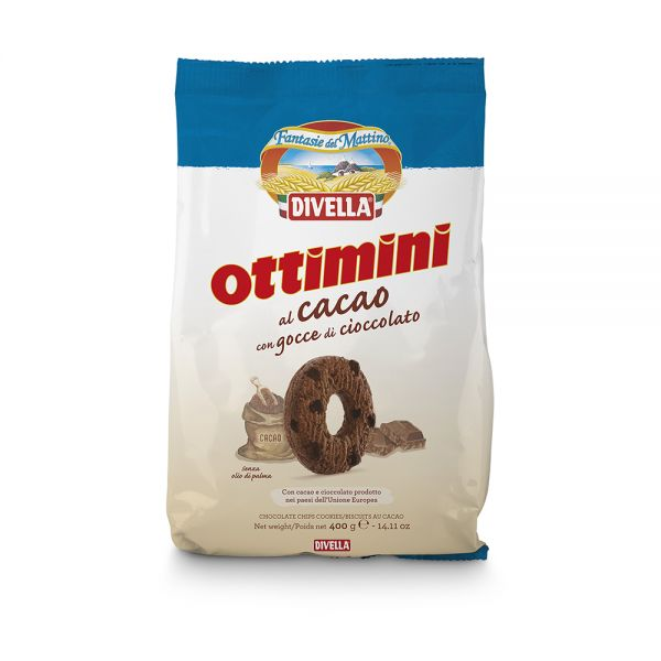 Divella Biscuiti Ottimini Cacao cu Fulgi de Ciocolata 400gr [1]